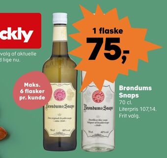 SuperBrugsen Brøndums snaps tilbud