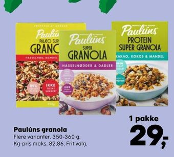 SuperBrugsen Paulúns granola tilbud