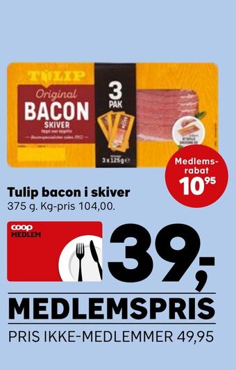 SuperBrugsen Tulip bacon i skiver tilbud