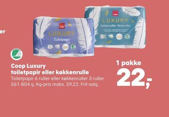 SuperBrugsen Coop luxury toiletpapir eller køkkenrulle tilbud