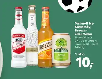 SuperBrugsen Smirnoff ice, somersby, breezer eller mokai tilbud