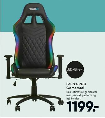Bilka Fourze RGB Gamerstol tilbud