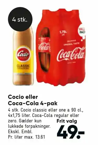Bilka Cocio eller Coca-Cola 4-pak tilbud