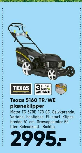 Bilka Texas 5160 TR/WE plæneklipper tilbud