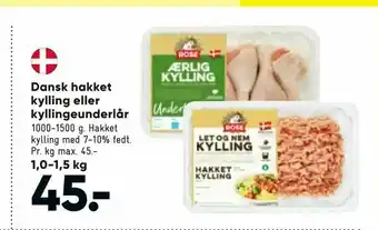 Bilka Dansk hakket kylling eller kyllingeunderlår tilbud
