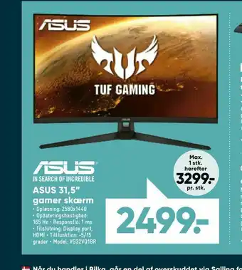 Bilka ASUS 31,5" gamer skærm tilbud