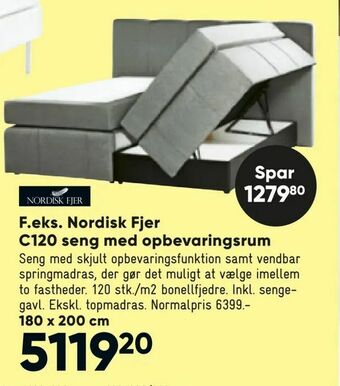 Bilka Nordisk Fjer C120 seng med opbevaringsrum tilbud