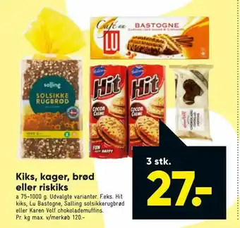 Bilka Kiks, kager, brød eller riskiks tilbud