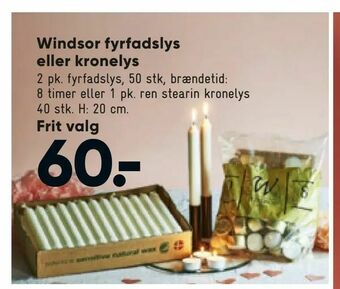 Bilka Windsor fyrfadslys eller kronelys tilbud