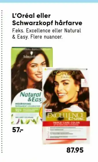 Bilka L'Oréal eller Schwarzkopf hårfarve tilbud