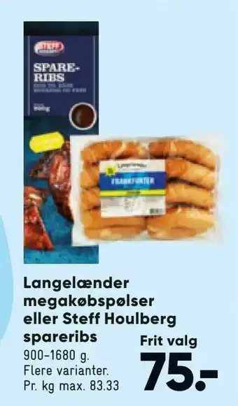 Bilka Langelænder megakøbspølser eller Steff Houlberg spareribs tilbud