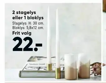 Bilka 2 stagelys eller 1 bloklys tilbud