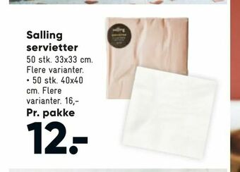 Bilka Salling servietter tilbud