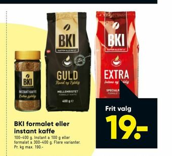 Bilka BKI formalet eller instant kaffe tilbud
