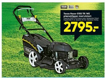 Bilka Texas Razor 5155 TR/WE plæneklipper med elstart tilbud