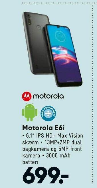 Bilka Motorola E6i tilbud
