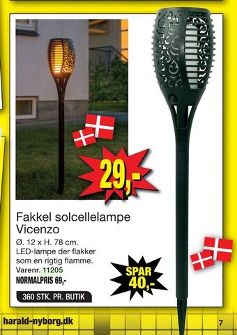 Harald Nyborg Fakkel solcellelampe vicenzo tilbud