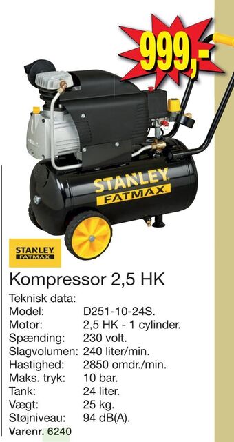 Harald Nyborg Kompressor 2,5 hk tilbud
