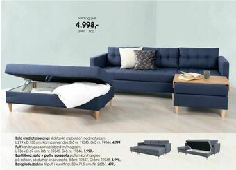 Daells Bolighus Sættilbud: sofa + puff = sovesofa tilbud