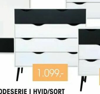 Daells Bolighus Delta kommodeserie i hvid/sort tilbud