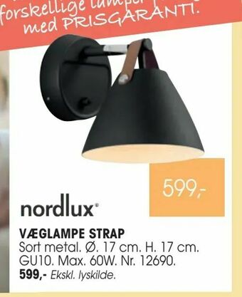 Daells Bolighus Væglampe strap tilbud