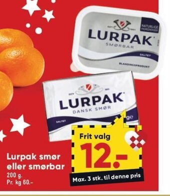 Bilka Lurpak Smør eller Smørbar tilbud
