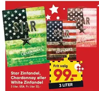 Bilka Star Zinfandel, Chardonnay eller White Zinfandel tilbud