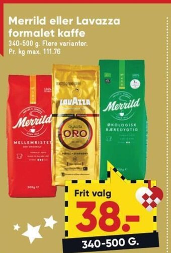Bilka Merrild Eller Lavazza Formalet Kaffe tilbud