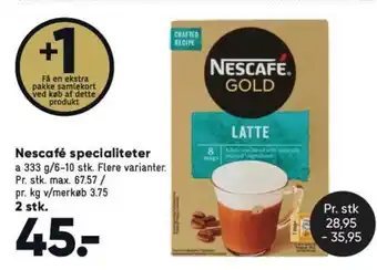 Bilka Nescafé Specialiteter tilbud