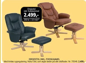 Daells Bolighus Drejestol inkl. fodskammel tilbud