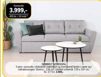 Daells Bolighus Dobbelt sovesofa tilbud