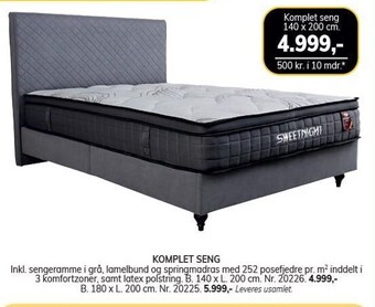 Daells Bolighus Komplet seng tilbud