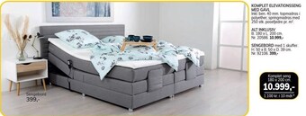Komplet elevationsseng med gavl el. sengebord