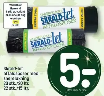 REMA 1000 Skrald-let affaldsposer m. snørelukning tilbud