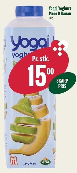 Min Købmand Yoggi yoghurt pære & banan tilbud