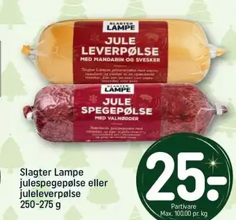 Slagter lampe julestegepølse el. juleleverpølse