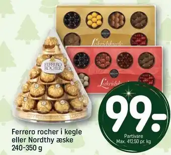 REMA 1000 Ferrero rocher i kegle el. nordthy æske tilbud