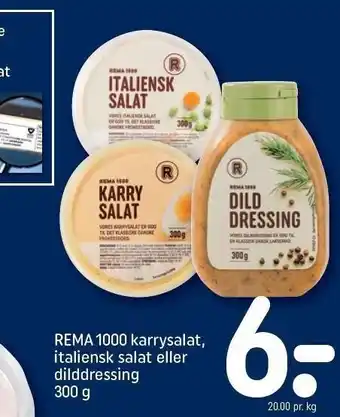 Karrysalat, italiensk salat el. dildressing