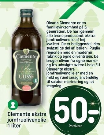 REMA 1000 Clemente ekstra jomfruolivenolie tilbud