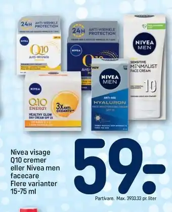 Nivea visage q10 cremer eller nivea menmalist