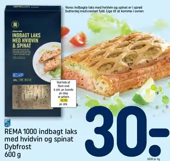 REMA 1000 Rema 1000 indbagt laks m. hvidvin & spinat tilbud