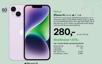 YouSee Iphone 14 tilbud