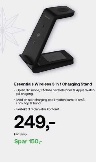 YouSee Essentials wireless 3 in 1 charging stand tilbud