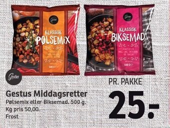 SPAR Gestus middagsretter tilbud