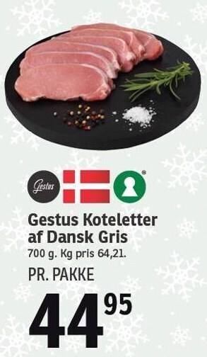 SPAR Gestus koteletter af dansk gris tilbud