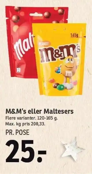 SPAR M&m's el. maltesers tilbud