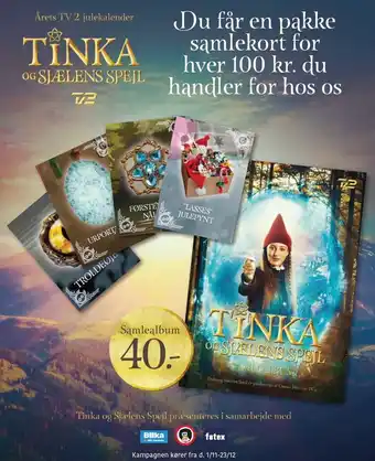 Tinka samlekort for hver 100 kr. du handler hos os