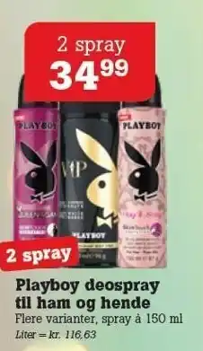 Playboy deospray til ham og hende