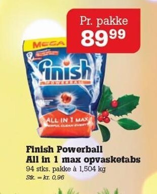 Poetzsch Padborg Finish powerball all in 1 max opvasketabs tilbud