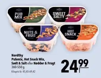 Citti Nordthy pubmix, hot snack mix, sødt og salt el. nødder og frugt tilbud